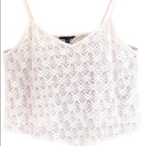 American Eagle Pink/Blush Camisole Lace Cropped Tank